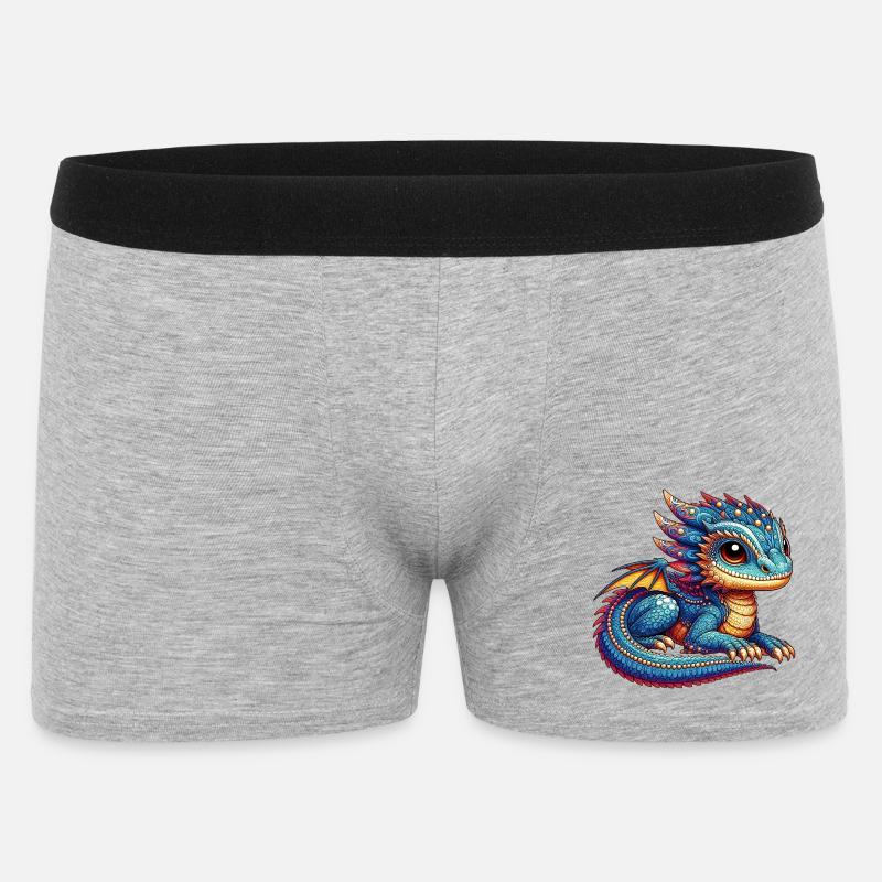Drache - Männer Boxer Shorts - Grau meliert