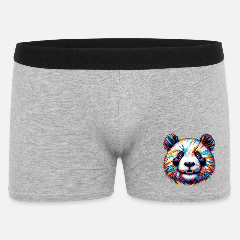 Panda - Männer Boxer Shorts - Grau meliert