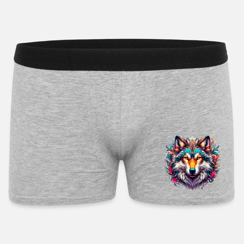 Wolf - Men's Boxer Shorts - heather grey