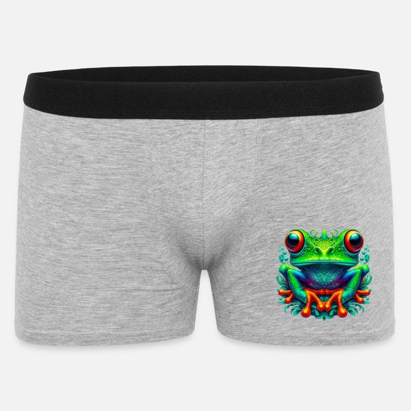 Frosch - Männer Boxer Shorts - Grau meliert