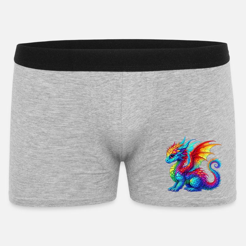Drache - Männer Boxer Shorts - Grau meliert