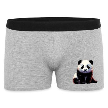Panda - Männer Boxer Shorts - Grau meliert - Vorne