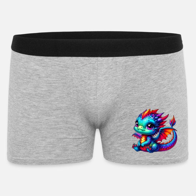 Drache - Männer Boxer Shorts - Grau meliert