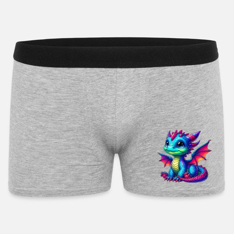 Drache - Männer Boxer Shorts - Grau meliert