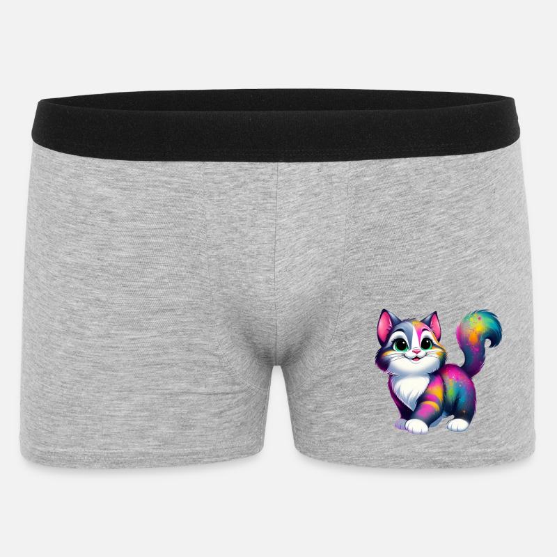 Chat - Boxer Homme - gris chiné