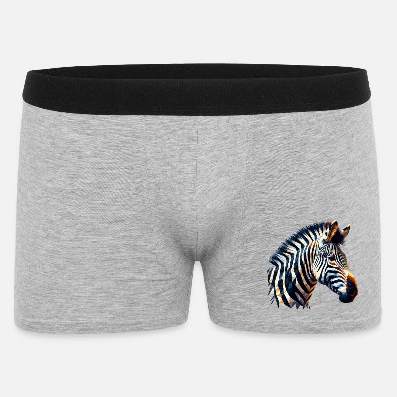 Polygonales Zebra - Männer Boxer Shorts - Grau meliert