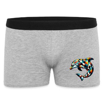 Harlekin-Delfin - Männer Boxer Shorts - Grau meliert - Vorne