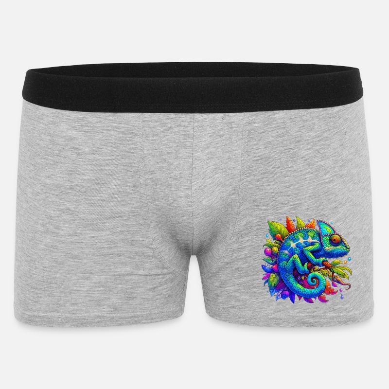 Chamäleon - Männer Boxer Shorts - Grau meliert