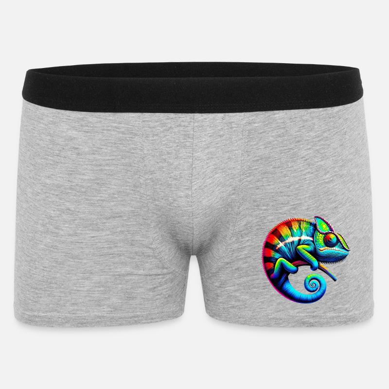 Chamäleon - Männer Boxer Shorts - Grau meliert