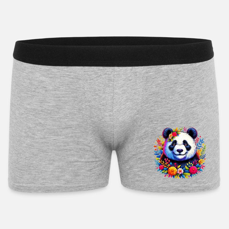 Panda - Boxer Shorts til mænd - grå meleret