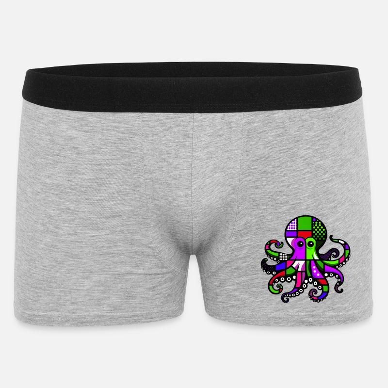 Pieuvre - Boxer Homme - gris chiné