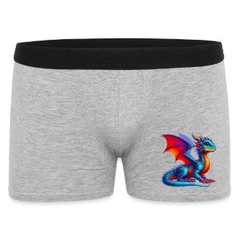 Drache - Männer Boxer Shorts - Grau meliert - Vorne