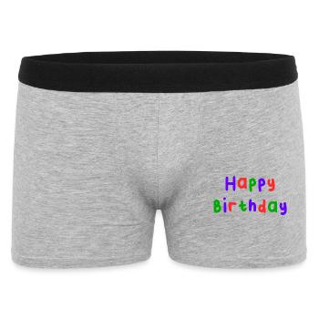 HAPPY BIRTHDAY. HAPPY BIRTHDAY. ANNIVERSARY. - Men's Boxer Shorts - heather grey - Front