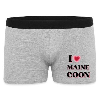 I love Maine Coon (style coeur rétro) - Boxer Homme - gris chiné - Devant