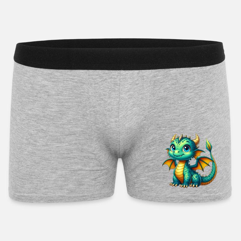 Drache - Männer Boxer Shorts - Grau meliert