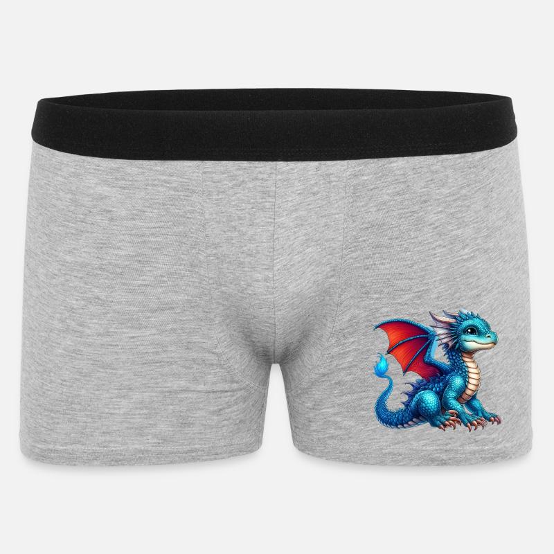 Drache - Männer Boxer Shorts - Grau meliert