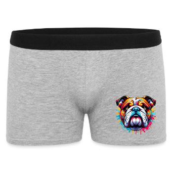 English Bulldog Dog - Men's Boxer Shorts - heather grey - Front