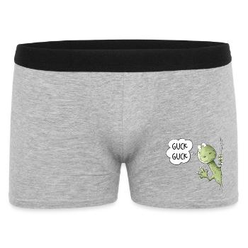 Guck Guck Dino I Raptor Dinosaurier - Männer Boxer Shorts - Grau meliert - Vorne