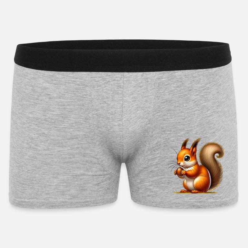 Eichhörnchen - Männer Boxer Shorts - Grau meliert