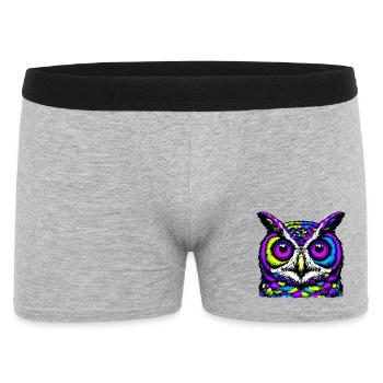 Eule - Männer Boxer Shorts - Grau meliert - Vorne