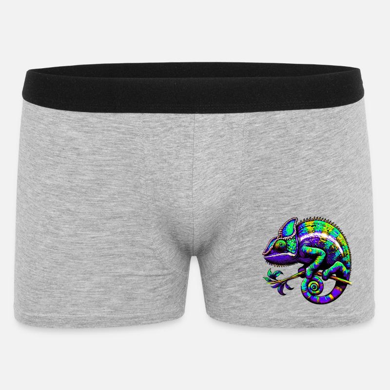 Chamäleon - Männer Boxer Shorts - Grau meliert