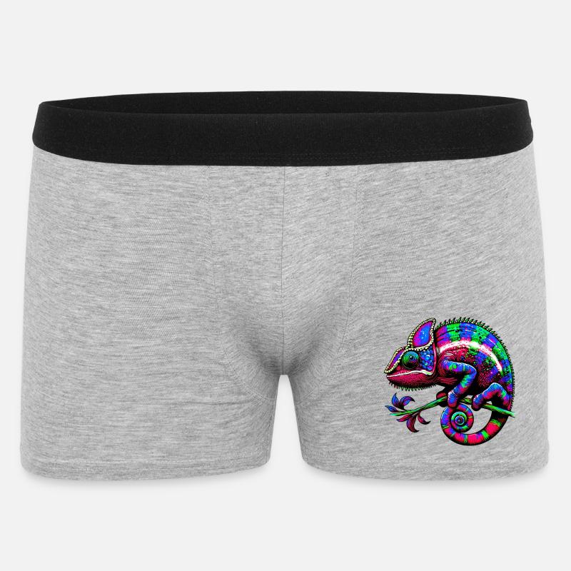 Chamäleon - Männer Boxer Shorts - Grau meliert