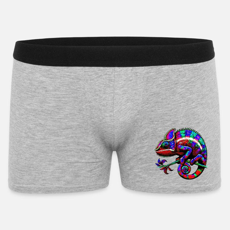 Chamäleon - Männer Boxer Shorts - Grau meliert