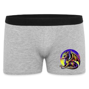 Drache - Männer Boxer Shorts - Grau meliert - Vorne