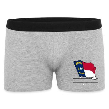 North Carolina Flagge Text Banner - Männer Boxer Shorts - Grau meliert - Vorne