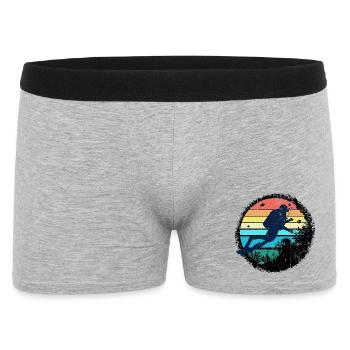 Underwater Diver Silhouette with Rainbow Sunset - Men's Boxer Shorts - heather grey - Front