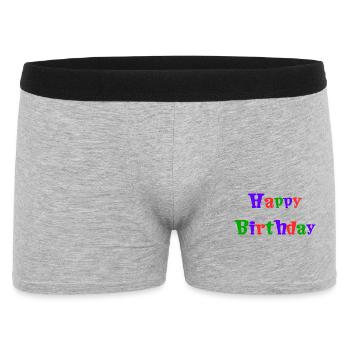 JAHRESTAG. ALLES GUTE ZUM GEBURTSTAG. ALLES GUTE ZUM GEBURTSTAG. - Männer Boxer Shorts - Grau meliert - Vorne