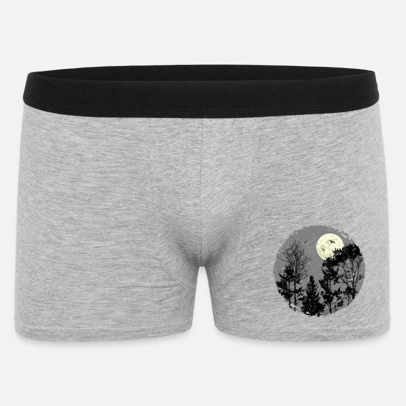 Scène de forêt nocturne sanctifiante - Boxer Homme - gris chiné