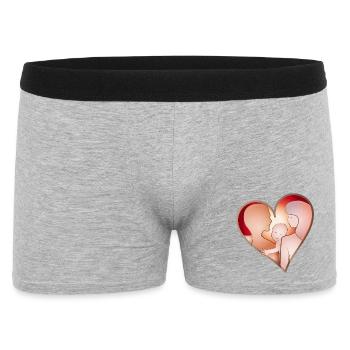 Love in the Family – Heart with Parents & Child - Men's Boxer Shorts - heather grey - Front