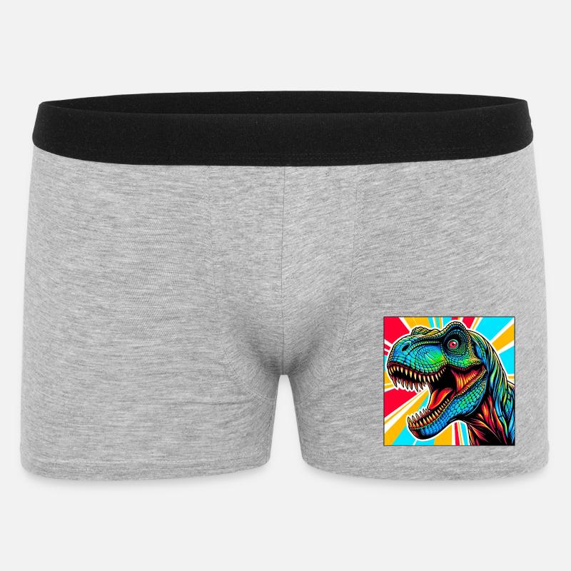 Dinosaurier - Männer Boxer Shorts - Grau meliert