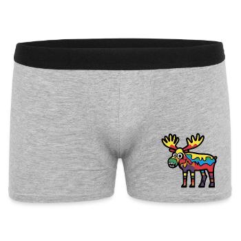 Elch Halloween Comic Lustig - Männer Boxer Shorts - Grau meliert - Vorne