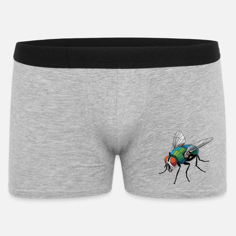 Fly - Cooles Low-Poly-Logo - Männer Boxer Shorts - Grau meliert