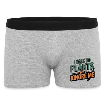Ich rede mit Pflanzen, sie ignorieren mich - Männer Boxer Shorts - Grau meliert - Vorne