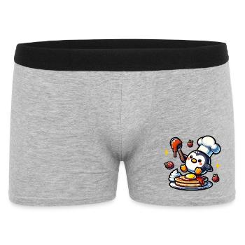 Waffeleisen Fan Waffelbäcker Outfit - Männer Boxer Shorts - Grau meliert - Vorne