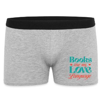 Bücher sind meine Liebessprache - Männer Boxer Shorts - Grau meliert - Vorne