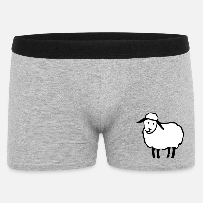 Schafe Schaf Schäfchen T-shirt Geschenk - Männer Boxer Shorts - Grau meliert