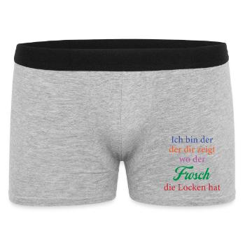 Frosch und seine Locken Farbtypografie - Männer Boxer Shorts - Grau meliert - Vorne