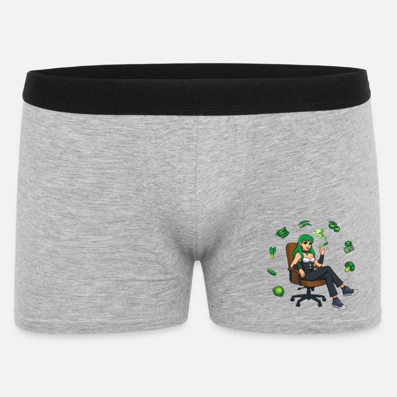 SEI GRÜN #1 – nette Leute - Männer Boxer Shorts - Grau meliert
