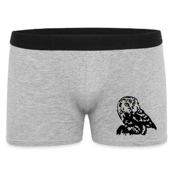 Steinkauz Eule - Männer Boxer Shorts - Grau meliert - Vorne