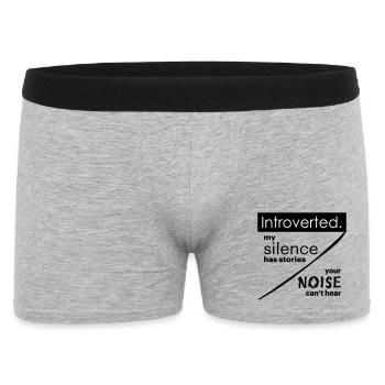 Introverted. Silence – noise. - Men's Boxer Shorts - heather grey - Front
