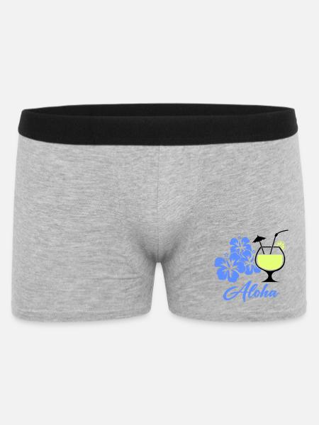 Aloha Hibiscus Tropical Drink - Men's Boxer Shorts - heather grey
