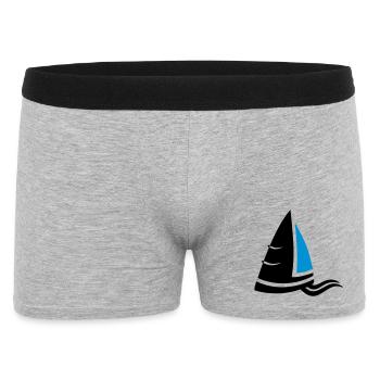 SeaAir Sail Coat of Arms Sailboat Logo Sailing - Men's Boxer Shorts - heather grey - Front
