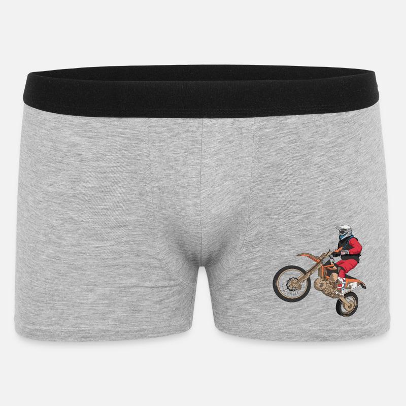 motociclista da cross - Boxer da uomo - grigio melange