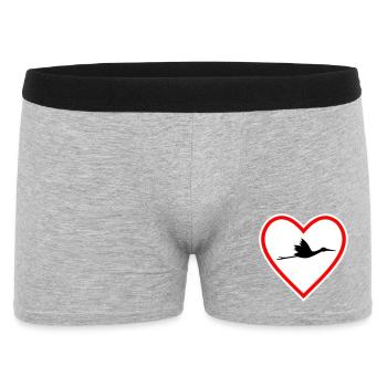 Bouclier de cœur Cigogne Cigogne Naissance - Boxer Homme - gris chiné - Devant