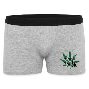 Aperi Spliff - Cannabis - Weed - Boxer Homme - gris chiné - Devant