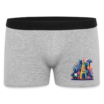 Farbtraum Fantasiehaus Zaubergarten - Männer Boxer Shorts - Grau meliert - Vorne